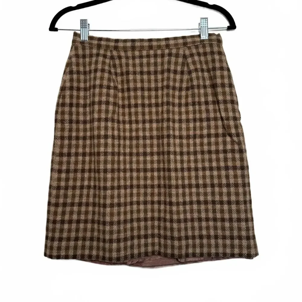 Women Dark‎ Academia Wool Short Wrap Skirt